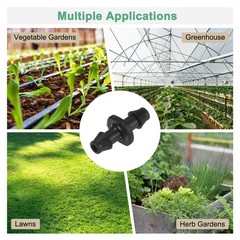 M METERXITY 25-Pack Drip Irrigation Barbed Fittings, for 1/4 Inch Black