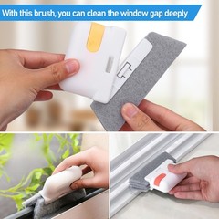 Black White Window Track Cleaner Set Groove Cleaning Brush Tools