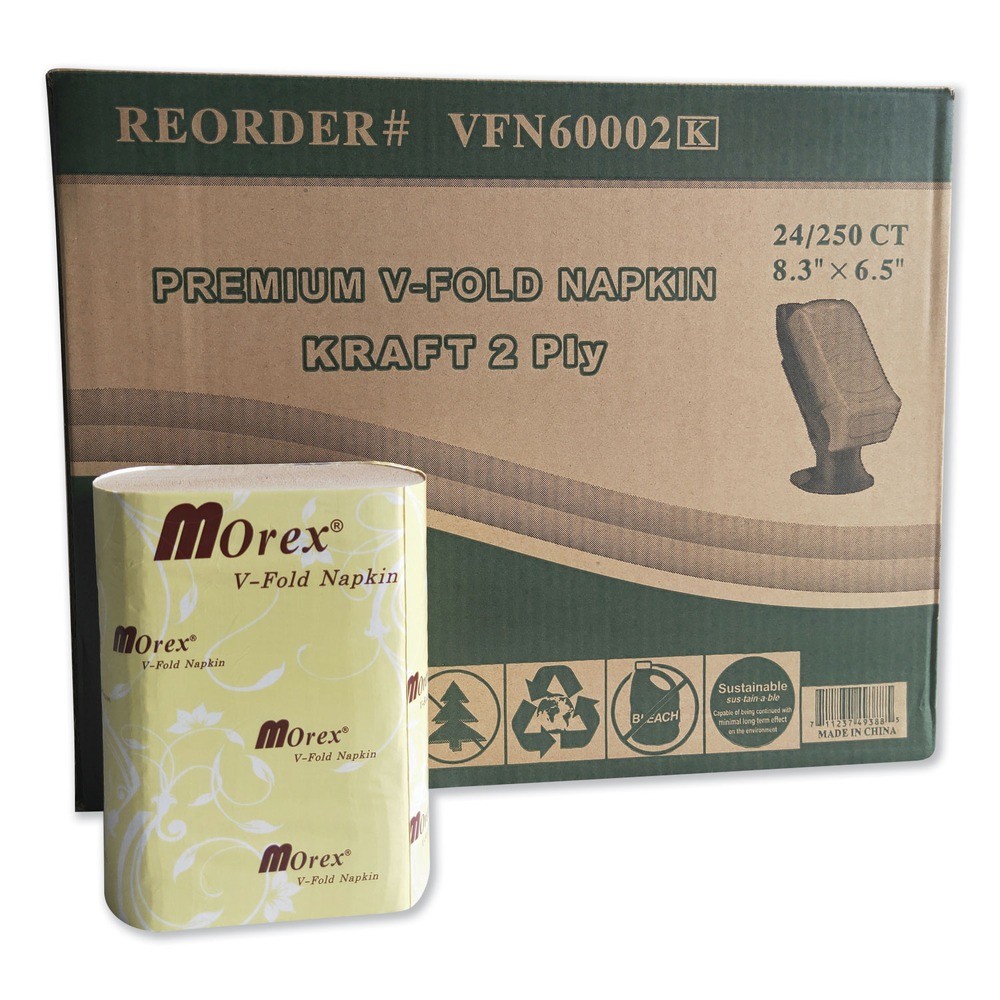 GEN VFN60002K Premium Interfold Pop-Up Dispenser Napkin – Brown (6000/CT) New