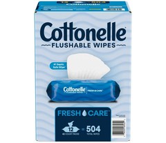 Cottonelle Freshcare Flushable Wipes, 12ct/ 42 Wipes per Pack., Total 504 wipes