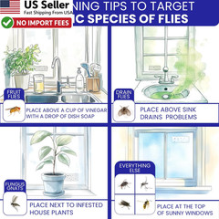 50 Window Fly Traps Sticky Non-Toxic Clear Fly Paper Indoor Housefly Gnat Killer