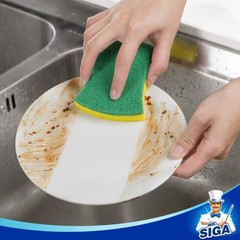 Mr.Siga Heavy Duty Cellulose Scrub Sponge Dual-Sided Dishwashing Sponge For
