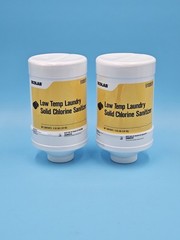 2 Pack Ecolab 6100975 Low Temp Laundry Solid Chlorine Sanitizer 4 Lbs Each