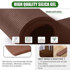 4 Pack Anti-Slip Furniture Rail Pads,Non Skid 4Pcs-Coffee, Coffee