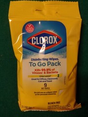 Clorox To Go Travel Pack Lemon Scent With 9 Wipes x 3packs (27 wipes total)