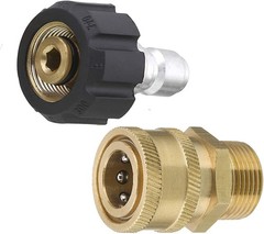 Tool Daily Pressure Washer Adapter Set, Quick Connect M22 15mm Brass, Brass