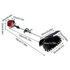 52cc Gas Power Hand Held Sweeper Broom Driveway Turf Artificial Grass Snow Clean