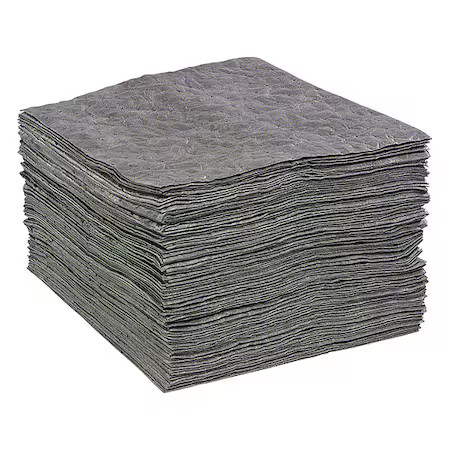 Spilltech Gpl100h Sorbent Pad, 28 Gal, 15 In X 19 In, Universal, Gray, 100 Pk