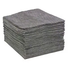 Spilltech Gpl100h Sorbent Pad, 28 Gal, 15 In X 19 In, Universal, Gray, 100 Pk