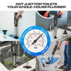 ‌Electric Toilet Plunger for Bathroom, High-Pressure Air Plunger, Heavy-Du