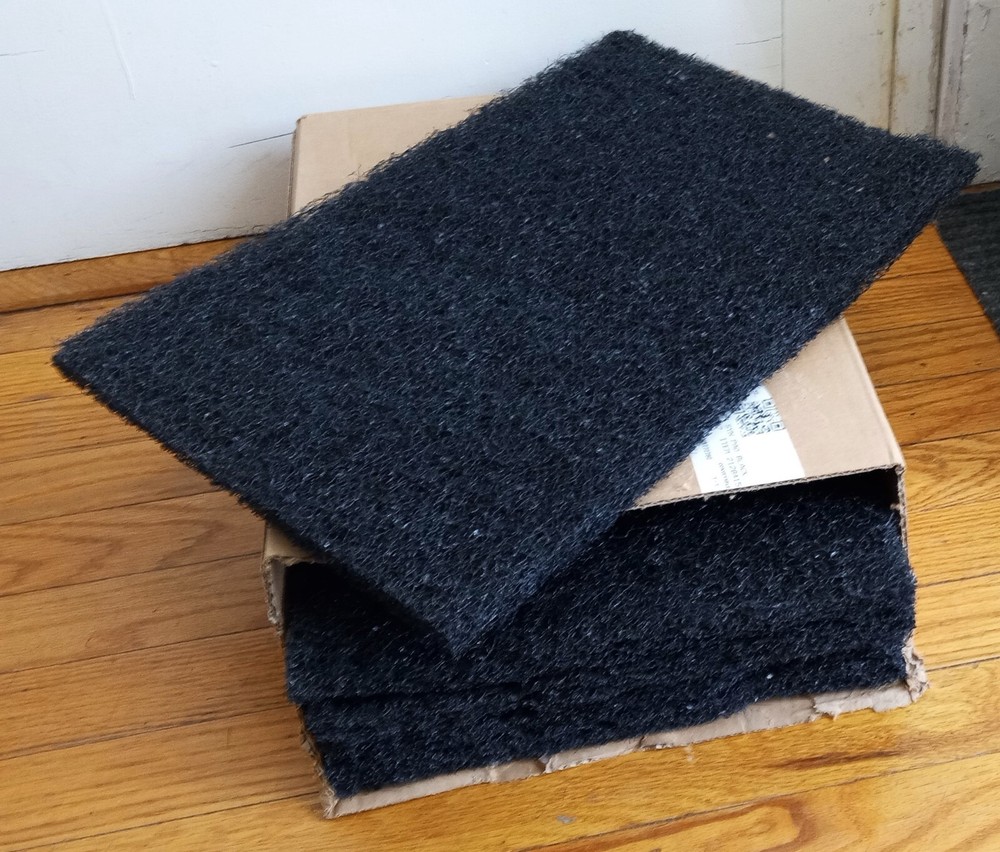 4 Pack – 12″ X 18″ X 1″ Thick Stripping Pads – Floor Sander Maintenance – Black
