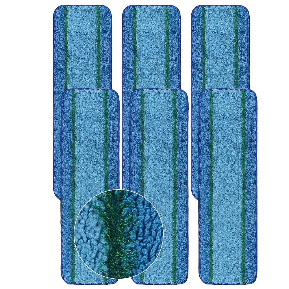 6 Pack Deep Clean Pads Replacement for Bona Family of Mops, 6 Pack, Blue