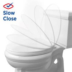 Round Stay Fresh Scented Plastic Toilet Seat in White with Easy-Off Hinges