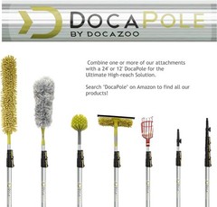 DOCA Scrub Brush Attachment for Long Handle Head Only – No Pole, Yellow