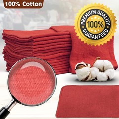 Nabob Wipers Shop Towels 50 Pack Cotton Rags Size 14″x14″ Commercial Grade (50 P