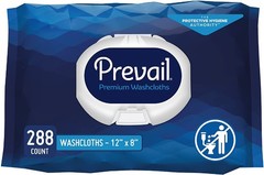 Prevail Soft Pack Adult Washcloths – Unisex 48 Count (Pack of 6), Fragrance