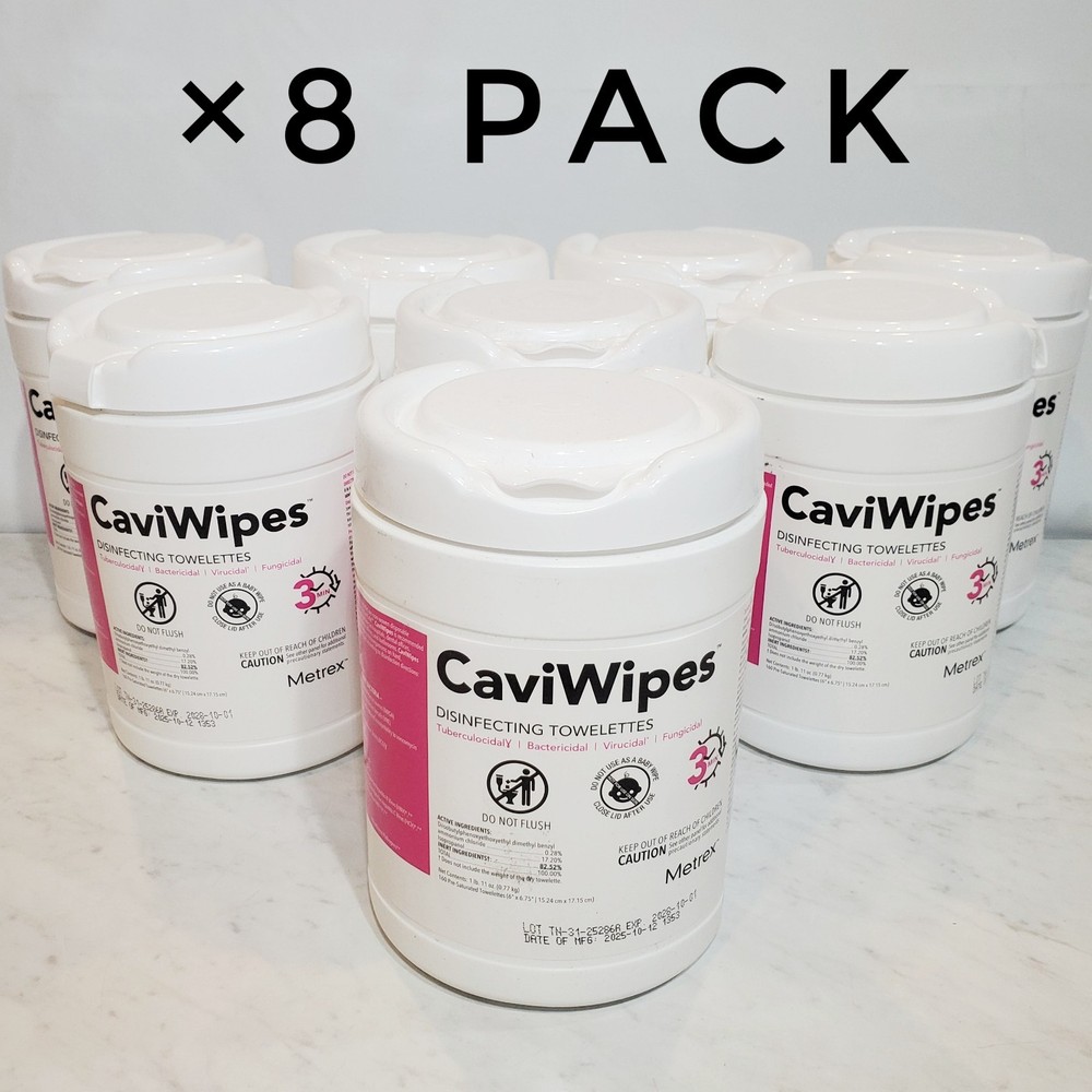 New All Purpose Disinfectant CaviWipes #13-1100- 160 Count – 8 Canisters