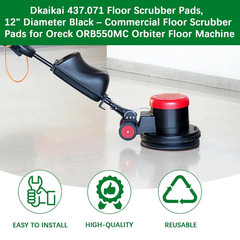437.071 Floor Scrubber Pads, 12″ Diameter Black – Commercial Floor Scrubber Pads