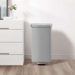 EKO Hudson Matte Stainless 75 Liter/20 Gallon Step Trash Can with Rear Trash …
