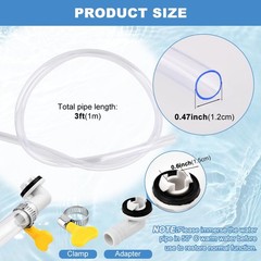 3 Ft White Air Conditioner Drain Hose Portable AC Hose Elbow Connector