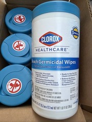 Clorox Healthcare Bleach Germicidal Disinfecting Wipes Unscented, 6/LOT