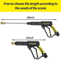 POHIR 3600PSI Pressure Washer Gun and Hose 50ft, Power Washer Hose Gun 15 in …