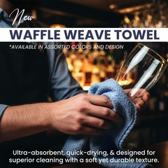 Waffle Weave Kitchen Towels – 5 LB Box 100% Cotton Absorbent Dish Rags Multi