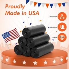 Delxo 40-45 Gallon Trash 125 Count 4048 Large Black Garbage Duty Star-Seal Can