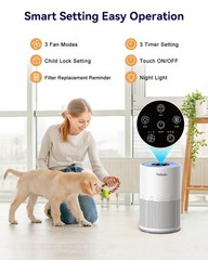 Air Purifiers for Bedroom Home Pets 1200 Ft², Tailulu H13 True HEPA Air Fil