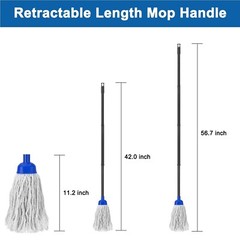 KeFanta Mop for Floor Cleaning,2 Pcs Cotton String Wet Mops Replacement Head …