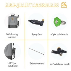 ZPB140 Portable Pressure Washer with 3.5 Gallon Water Tank, Port A Blaster HV…