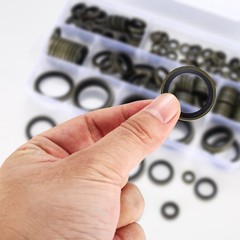 qxayxa 160 Pcs Bonded Seal Washers, Automotive Self-Centered black