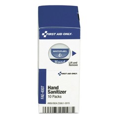 First Aid Only FAE4007 0.9 g Gel Hand Sanitizer Packets – Clean (10/Box) New