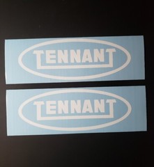 Tennant Floor Scrubber Decal Sticker WHITE stickers pair (2) USA FAST