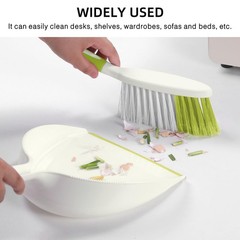 NACENA Dust Pan and Brush Set, Large Hand Broom Dustpan Yellow & Green