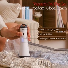 Vacbird Vacuum Bags for Travel with 9 Combo Size, Grey and white