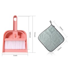 Lamoutor 3 Pack Mini Hand Broom and Dustpan Set Small Small, Color Mixing