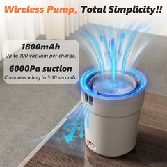 Travel Vacuum Pump for Vacuum Storage Bags, Mini USB Rechargeable Portable
