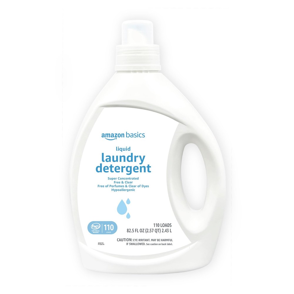Amazon Basics Concentrated Liquid Laundry 82.5 Fl Oz (Pack of 1), Blue