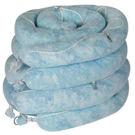 Brady Env510 Sorbent Boom, 32 Gal, 5 In X 10 Ft, Oil, Blue, 4 Pk