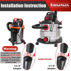 TunaMax Extractor Tool Hand Wand with Small, Two Adapters With Inside Threads
