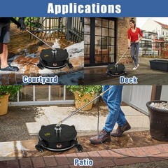 JANZ Pressure Washer Surface Cleaner with 4 14 Inch Black, silvery white