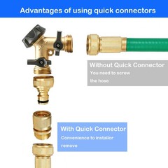 Hourleey Garden Hose Quick Connect, 6 Set Solid Brass Style 2 – 6 Set, Gold