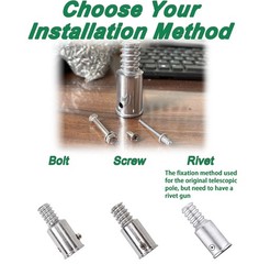 EESC2Y (2-Pack) 1″ Threaded Tips Replacement for Extension Poles 1 in, sliver