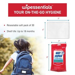 WipeEssentials Hand Sanitizer Wipes for 30 Count (Pack of 12), Red