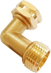 Brass 3/4″ GHT Threaded 90°Elbow Swivel Garden Hose Connector 90°, Hex 90°
