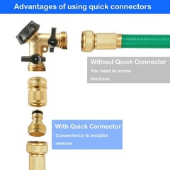 Hourleey Garden Hose Quick Connector, Solid Brass 3/4 Style 1 – 6 Set, Gold