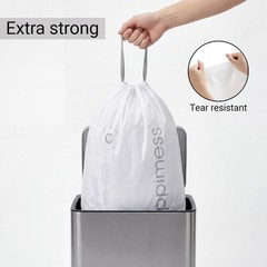 Happimess 13.2 Gallon 50L Drawstring Trash Bags Lavender Scent White Heavy Duty