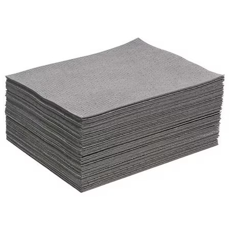 Pig Mat286 Sorbent Pad, 12 Gal, 16 1/2 In X 20 In, Universal, Gray, Polyester,