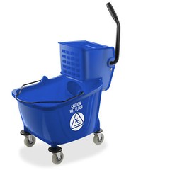 Commercial Mop Bucket & Side Press Wringer – 33 Quart Blue